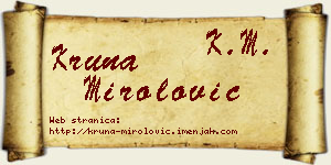 Kruna Mirolović vizit kartica